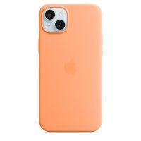 Apple iPhone 15 Plus Silikon Case mit MagSafe Sorbet Orange